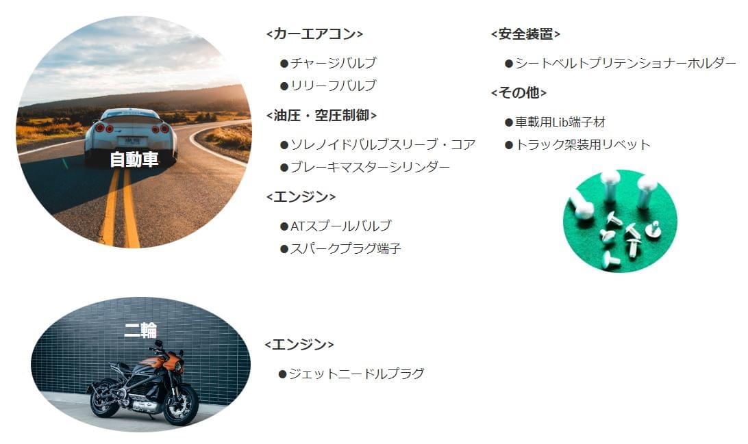 自動車・バイク分野でのアルミ部品製造事例の画像